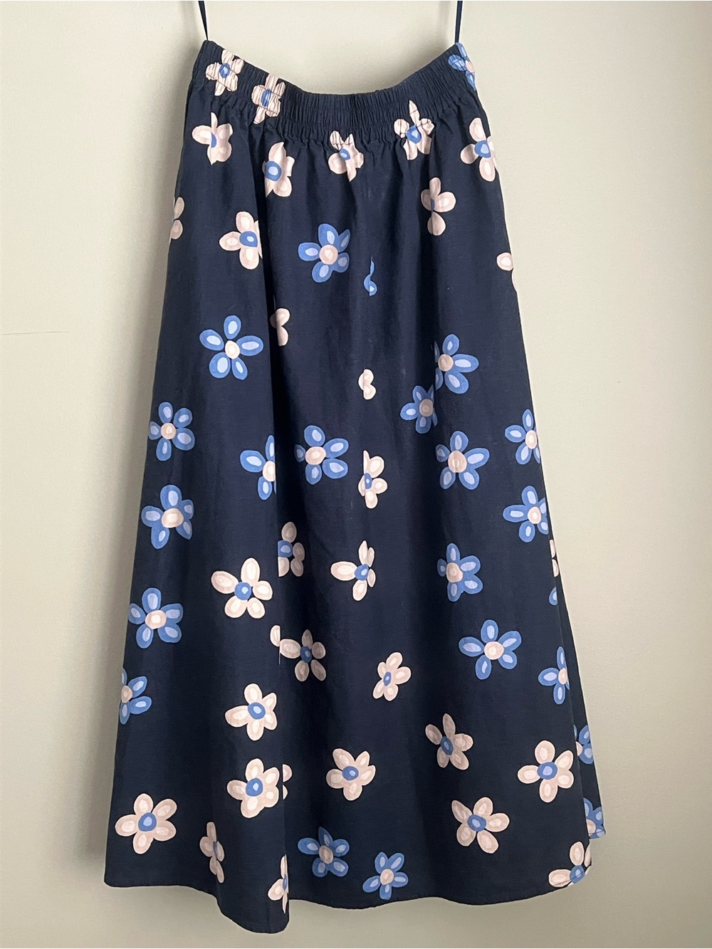Marimekko x Uniqlo Skirt Maxi Navy Floral Print Womens XS